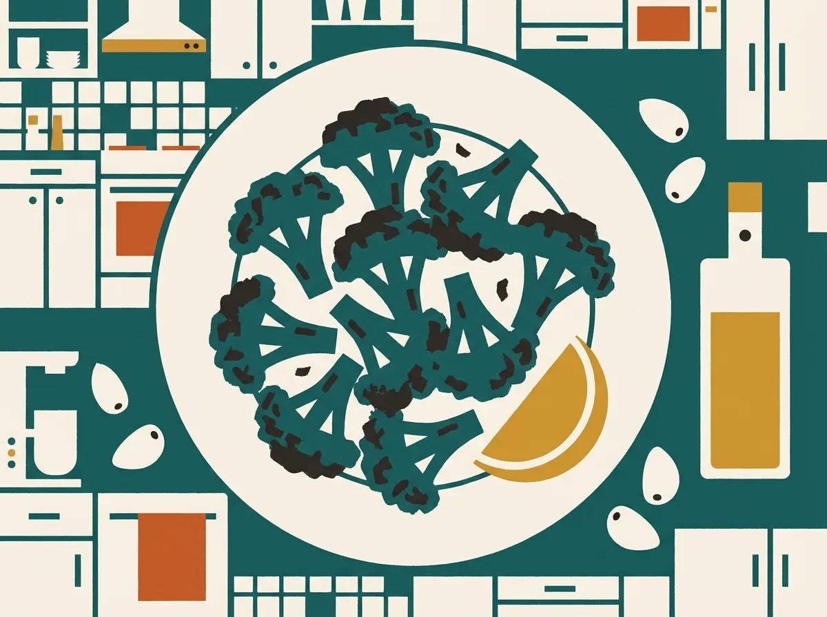 Brocoli rôti à l'air fryer illustration