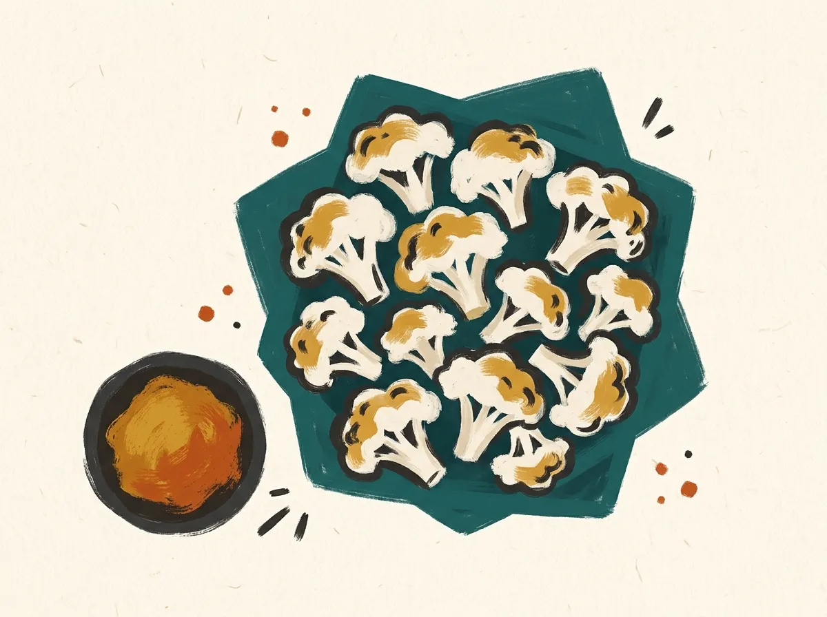 Cauliflower florets in an air fryer