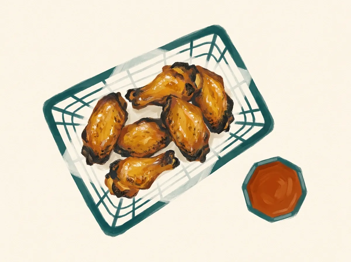 Chicken wings in an air fryer