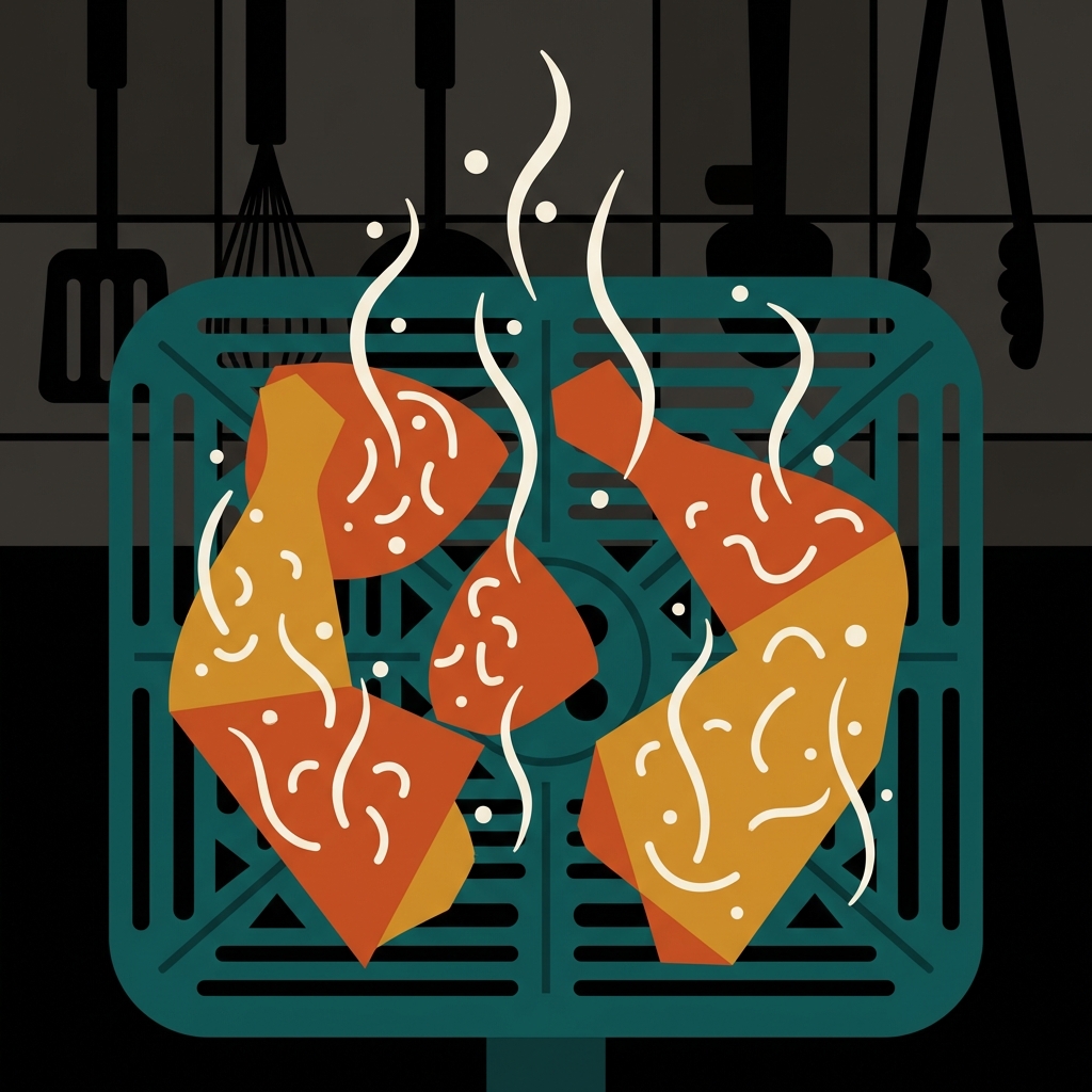 Air Fryer Frozen Chicken Thighs illustration