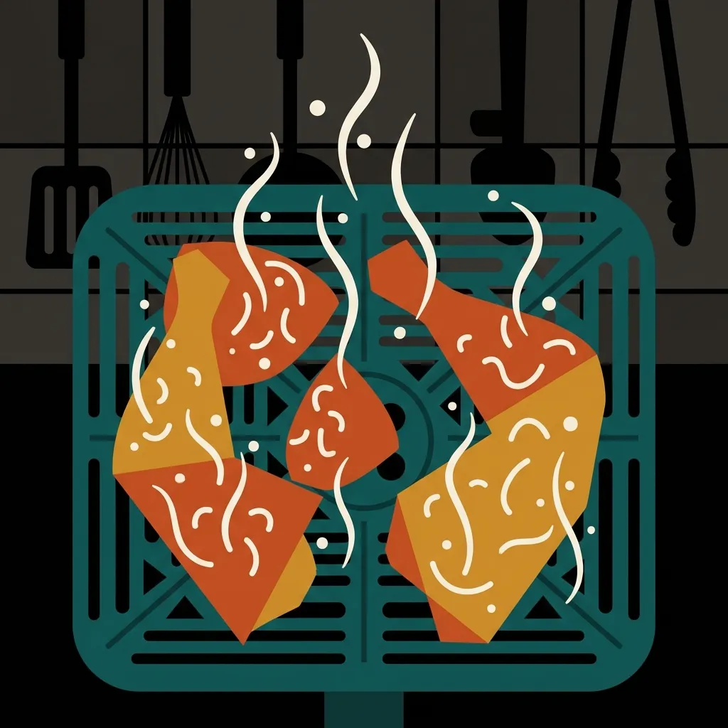 Air Fryer Frozen Chicken Thighs illustration