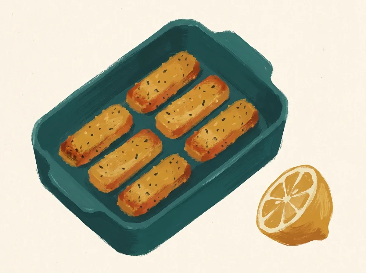 Frozen fish sticks in an air fryer