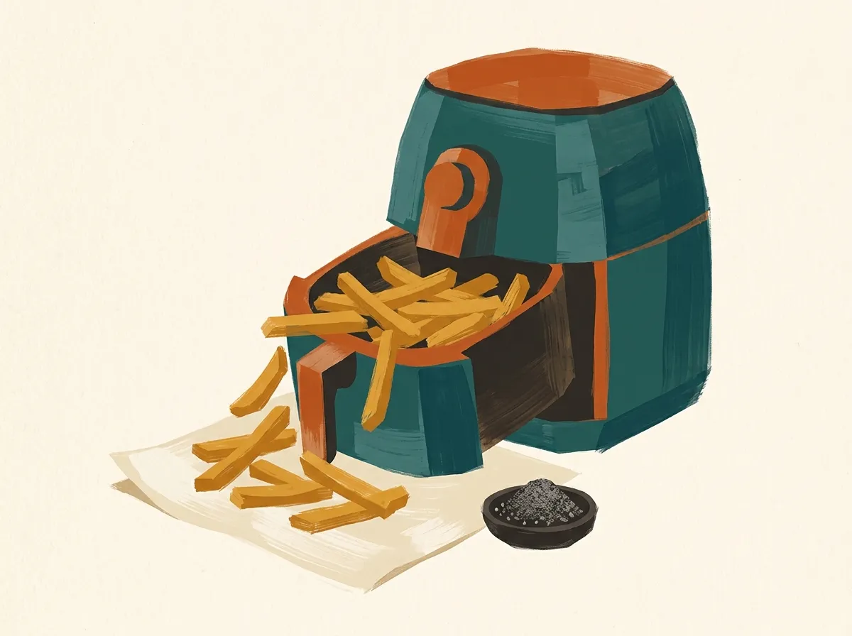 Frozen french fries in an air fryer