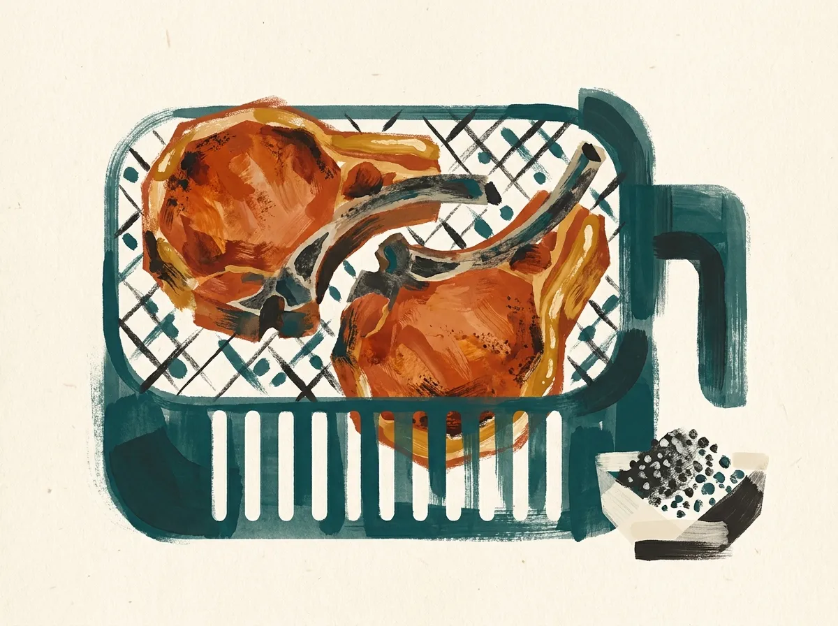 Pork chops in an air fryer