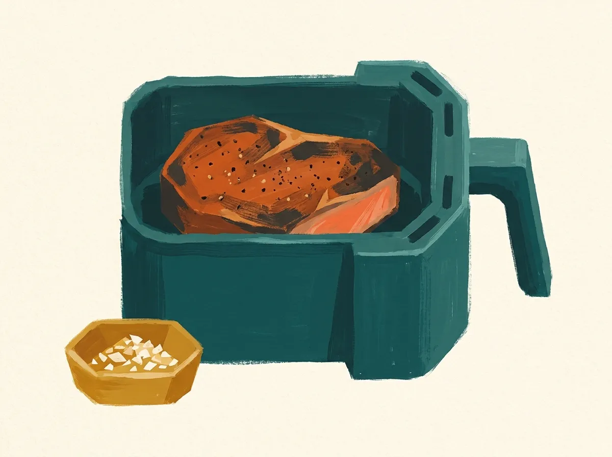 Steak in an air fryer