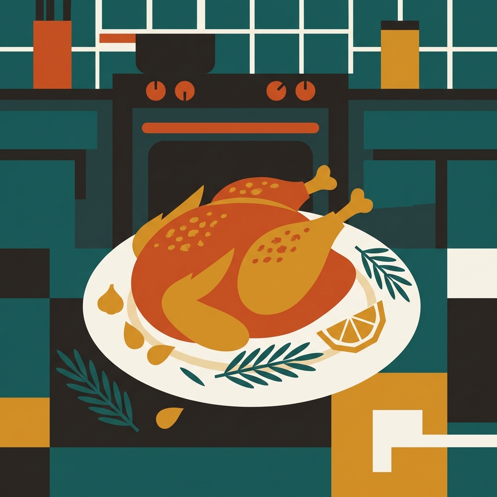 Poulet à l'ail rôti au four illustration