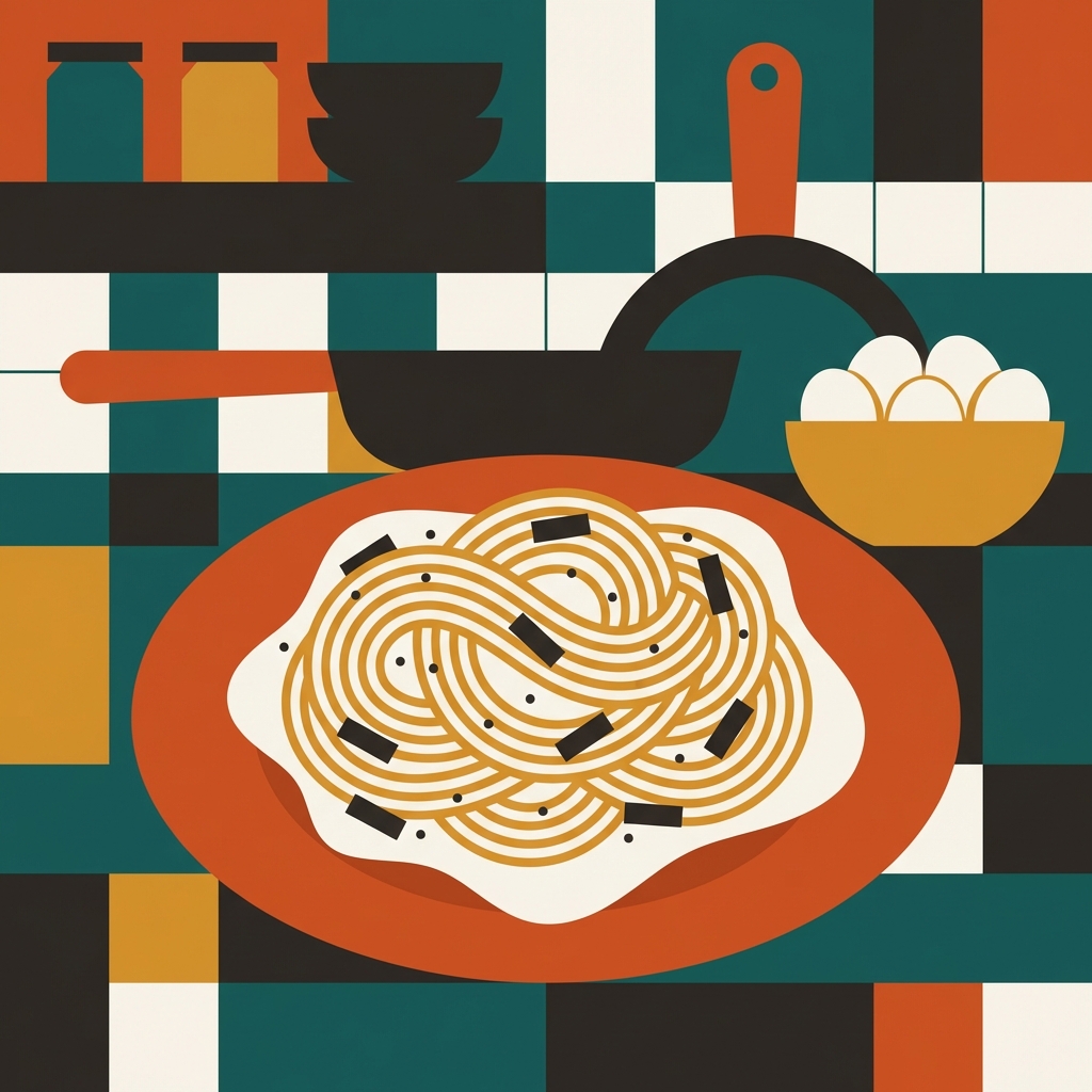 Pâtes carbonara authentiques illustration